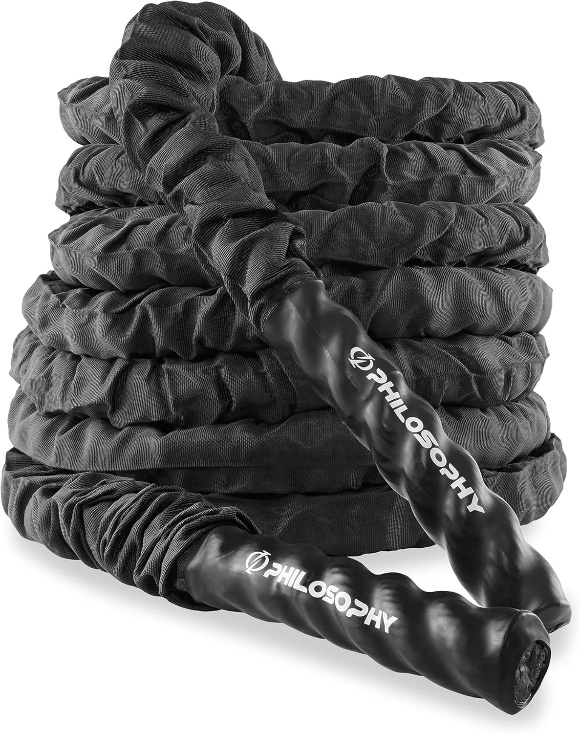 Philosophy Gym Exercise Battle Rope with Cover and Anchor Kit for Fitness Training, Conditioning