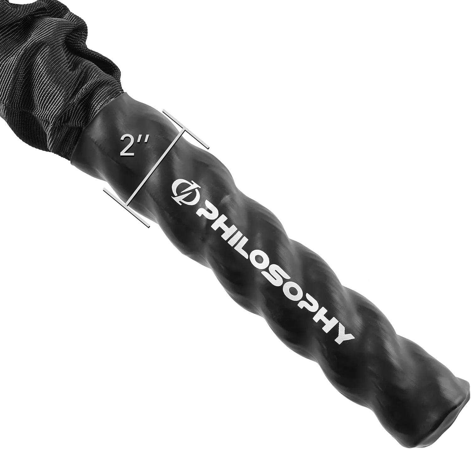 Philosophy Gym Exercise Battle Rope with Cover and Anchor Kit for Fitness Training, Conditioning