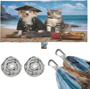 Pirate Cats Camping Hammock, 330 lbs with 2 Tree Straps, Carry Bag, Single Portable Hammock for Outdoor/Indoor, Hiking, Beach, Backpacking, Travel