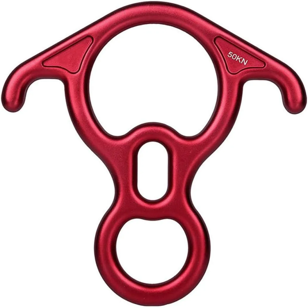 POPETPOP 50kn Aluminum Alloy Descender Climbing Rappelling Gear Device for Outdoor Activities