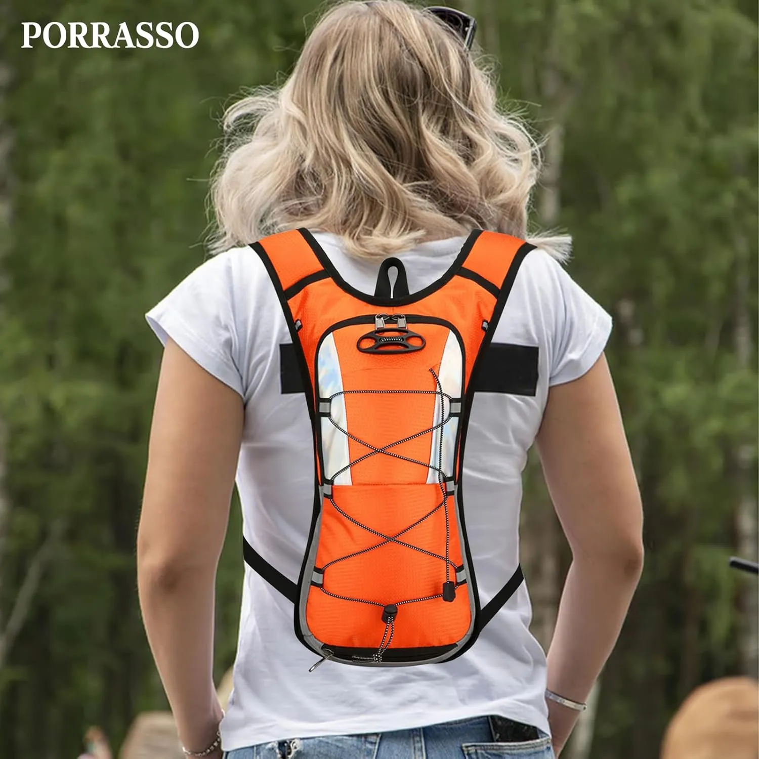 PORRASSO Hiking Backpack 19L Rucksack Hydration Pack Breathable Daypack