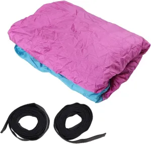Portable Camping Travel Double Hammock Hanging Bed with Tree Strap, Lightweight Nylon Taffeta, Holds Up to 300kg, Installation, for Outdoor Relaxation (Sky Blue Powder)