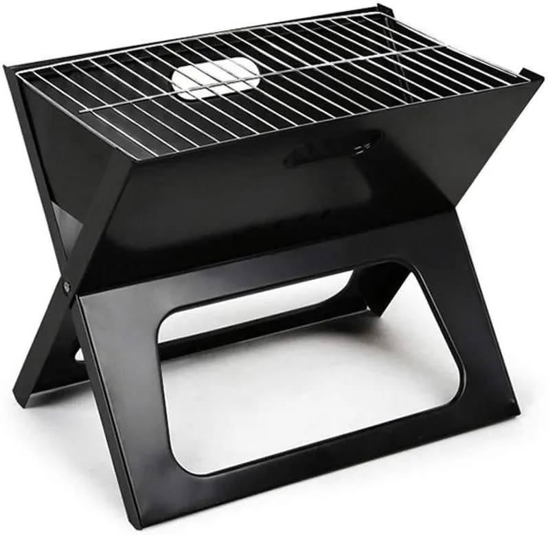Portable Charcoal BBQ Grill, Foldable Outdoor Barbecue Grill with Chrome-Plated Grilled Mesh, Compact, Lightweight, Ideal for Camping, Picnics, and Gardens