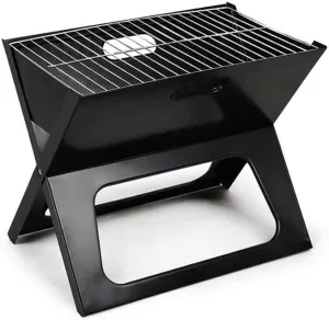 Portable Charcoal BBQ Grill, Foldable Outdoor Barbecue Grill with Chrome-Plated Grilled Mesh, Compact, Lightweight, Ideal for Camping, Picnics, and Gardens