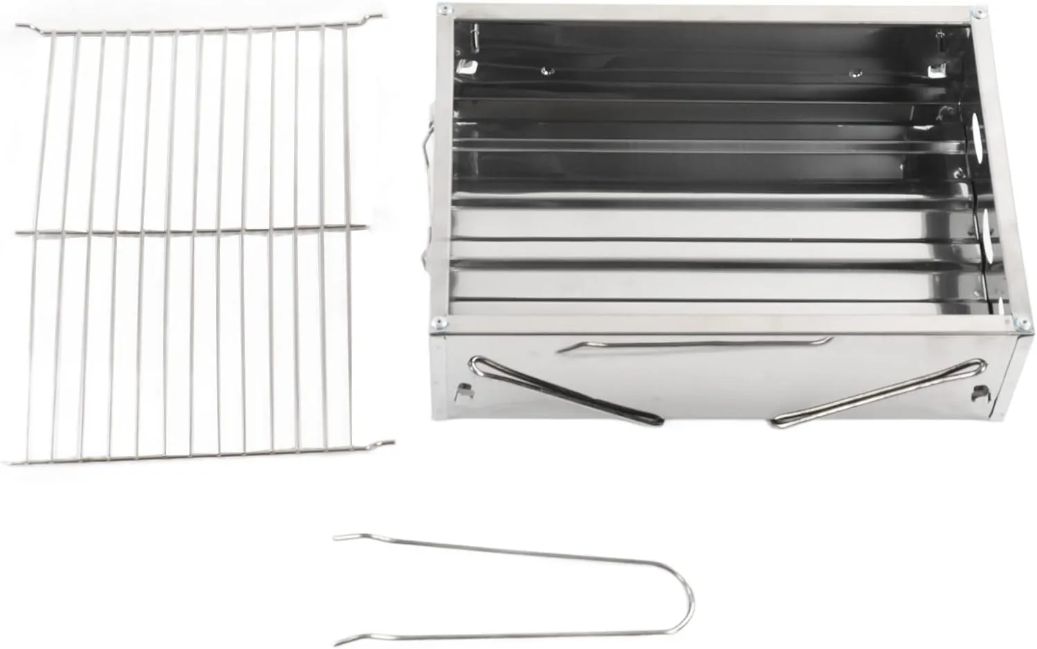 Portable Foldable Stainless Steel BBQ Grill, Rusts, Removable Charcoal Net, Lightweight, for Outdoor Camping, Picnic, and Small Spaces