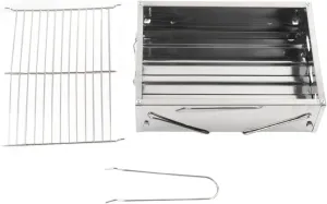 Portable Foldable Stainless Steel BBQ Grill, Rusts, Removable Charcoal Net, Lightweight, for Outdoor Camping, Picnic, and Small Spaces