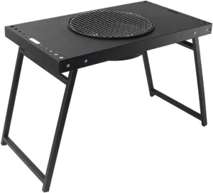 Portable Folding Charcoal Grill, 25.6 x 14.6 inches, Carbon Steel BBQ Smoker, Tabletop Grill for Camping