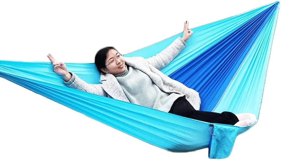 Portable Hammock,Outdoor Double Camping Hammock Lightweight Nylon Parachute for Patio Backyard for Backpacking Beach Swing