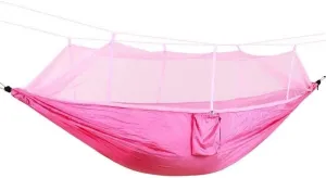 Portable Hammocks 1-2 Person Portable Outdoor Camping Hammock Parachute Fabric Hanging Bed Hunting Sleeping Swing Hamac Hammock for Outdoor(Pink)