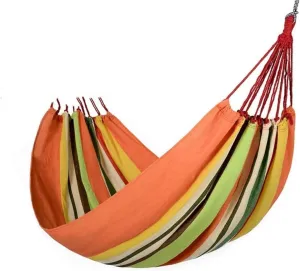 Portable Hammocks Recreation Hammock Outdoor Leisure Double Thick Canvas Indoor College Dormitory Camping Swing Chair for Hikers Hammock for Outdoor (Color : Orange, Size : 200 * 100cm)