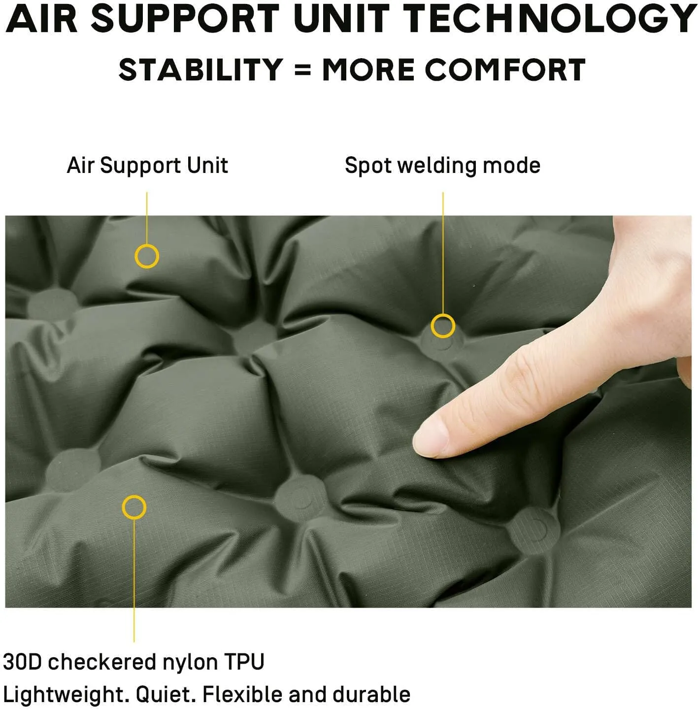 Portable Inflatable Seat Cushion, Lightweight Camping Air Sitting Pad with Storage bag and Repair Cloths, Waterproof Air Bleacher Seat Cushion for Climbing Hiking Office Airplane Car Stadium Seat