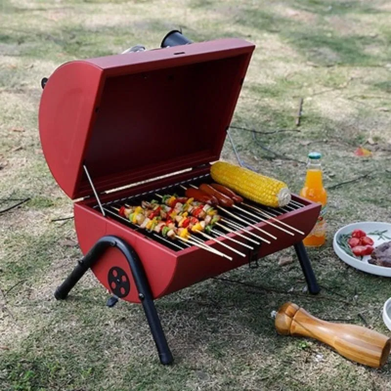 Portable Outdoor BBQ Charcoal Grill – Thickened Picnic Grill for Camping & Backyard Cooking