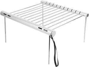 Portable Stainless Steel Folding Charcoal Grill for Outdoor Cooking, Camping, and Picnics - Compact and Adjustable