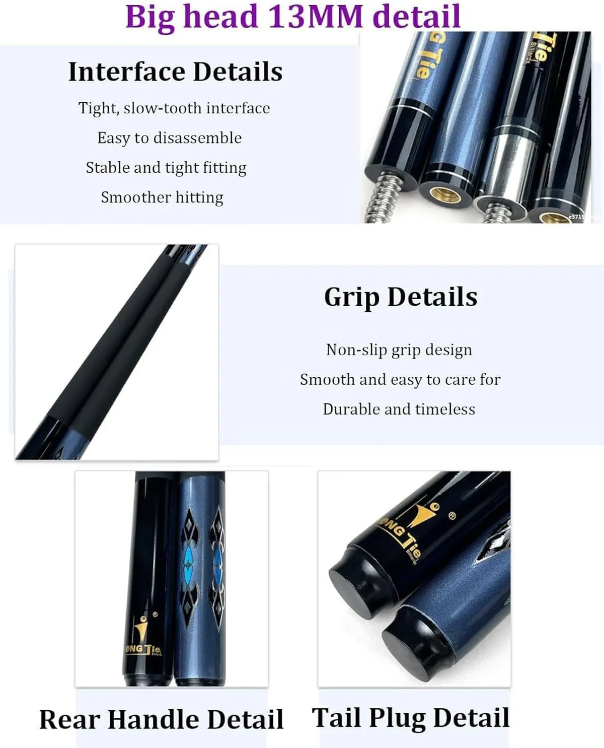 Premium Carbon Fiber Snooker Pool Cues 9.5mm Tip,58 Inch Snooker Cues with Hard Bag & Chalk, 1/2 Jointed Carbon Fibre Billiard Cue Pool Cue Stick,for Billiards Fans(Gray)