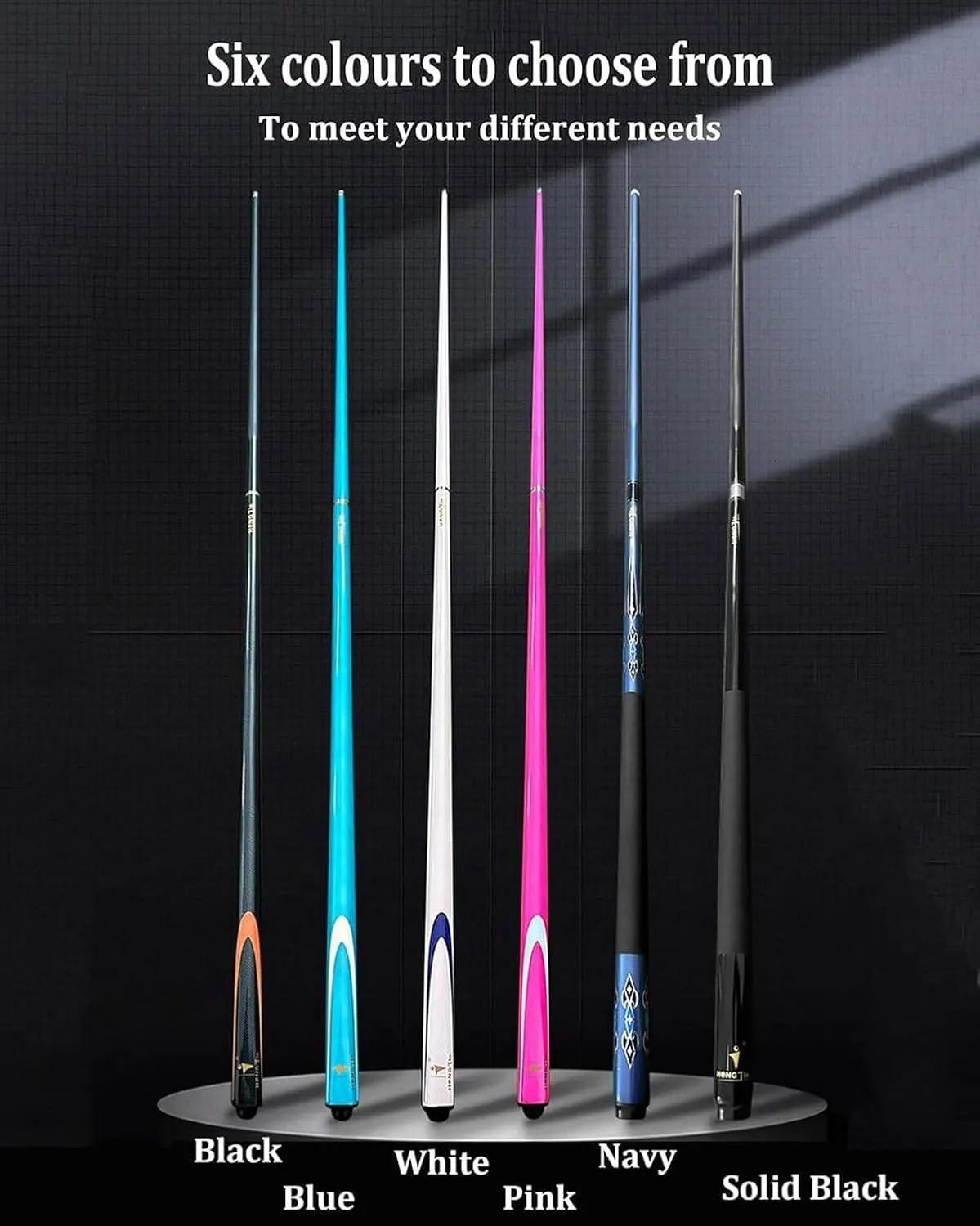 Premium Carbon Fiber Snooker Pool Cues 9.5mm Tip,58 Inch Snooker Cues with Hard Bag & Chalk, 1/2 Jointed Carbon Fibre Billiard Cue Pool Cue Stick,for Billiards Fans(Gray)