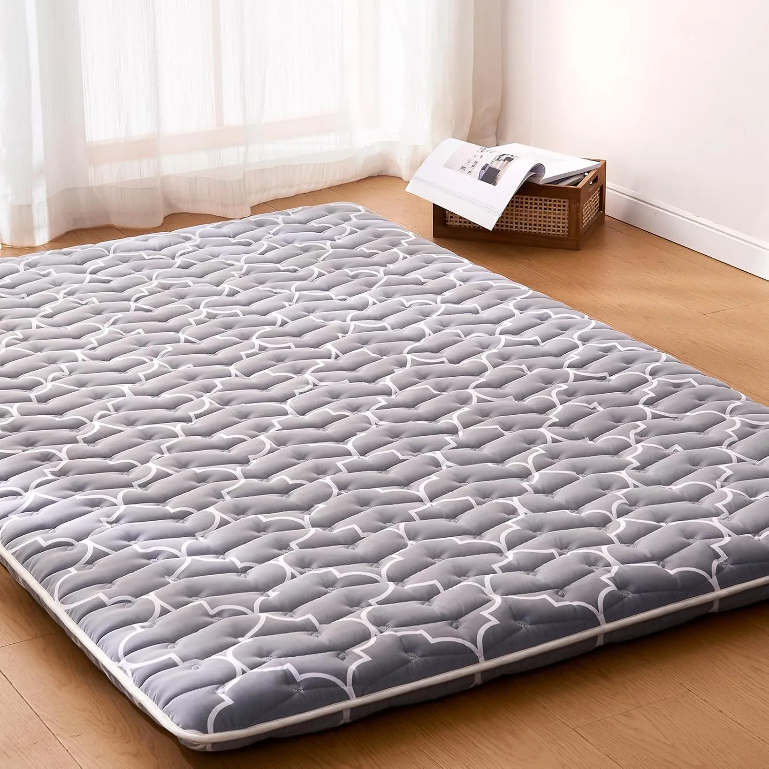 Premium Foam Japanese Floor Mattress Futon Mattress,100% High Density Comfortable Foam,Thicken Tatami Mat Sleeping Pad,Portable Kids Adults Sleeping Mats for Guest Room, Dormitory,Queen (80" X 60")