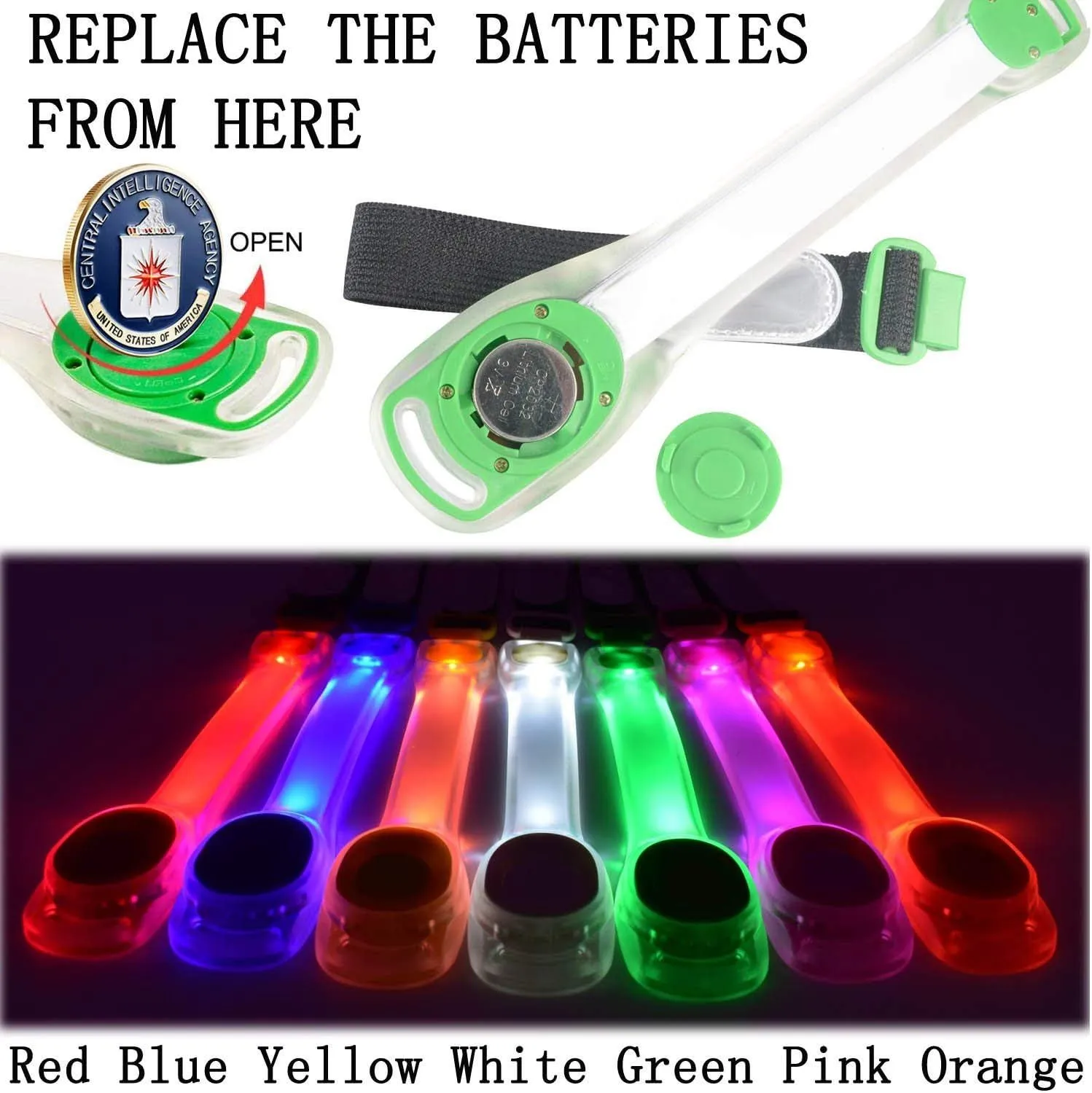 Premium LED Light Up Armband, Reflective Adjustable Wearable Silicone Running Belt Strap/Waterproof Glow in The Dark for Running Jogging Walking Cycling Concert Camping Outdoor Sports