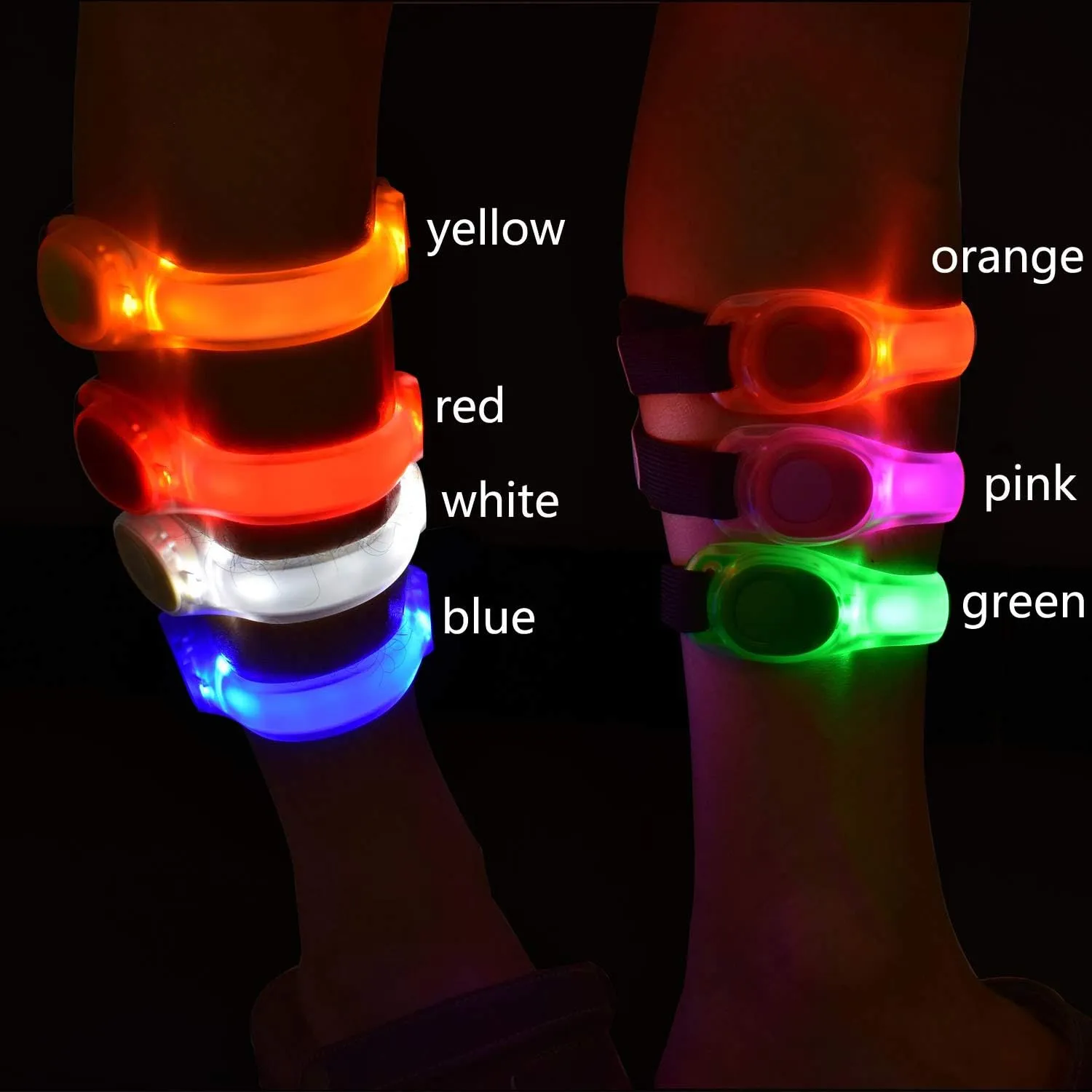 Premium LED Light Up Armband, Reflective Adjustable Wearable Silicone Running Belt Strap/Waterproof Glow in The Dark for Running Jogging Walking Cycling Concert Camping Outdoor Sports