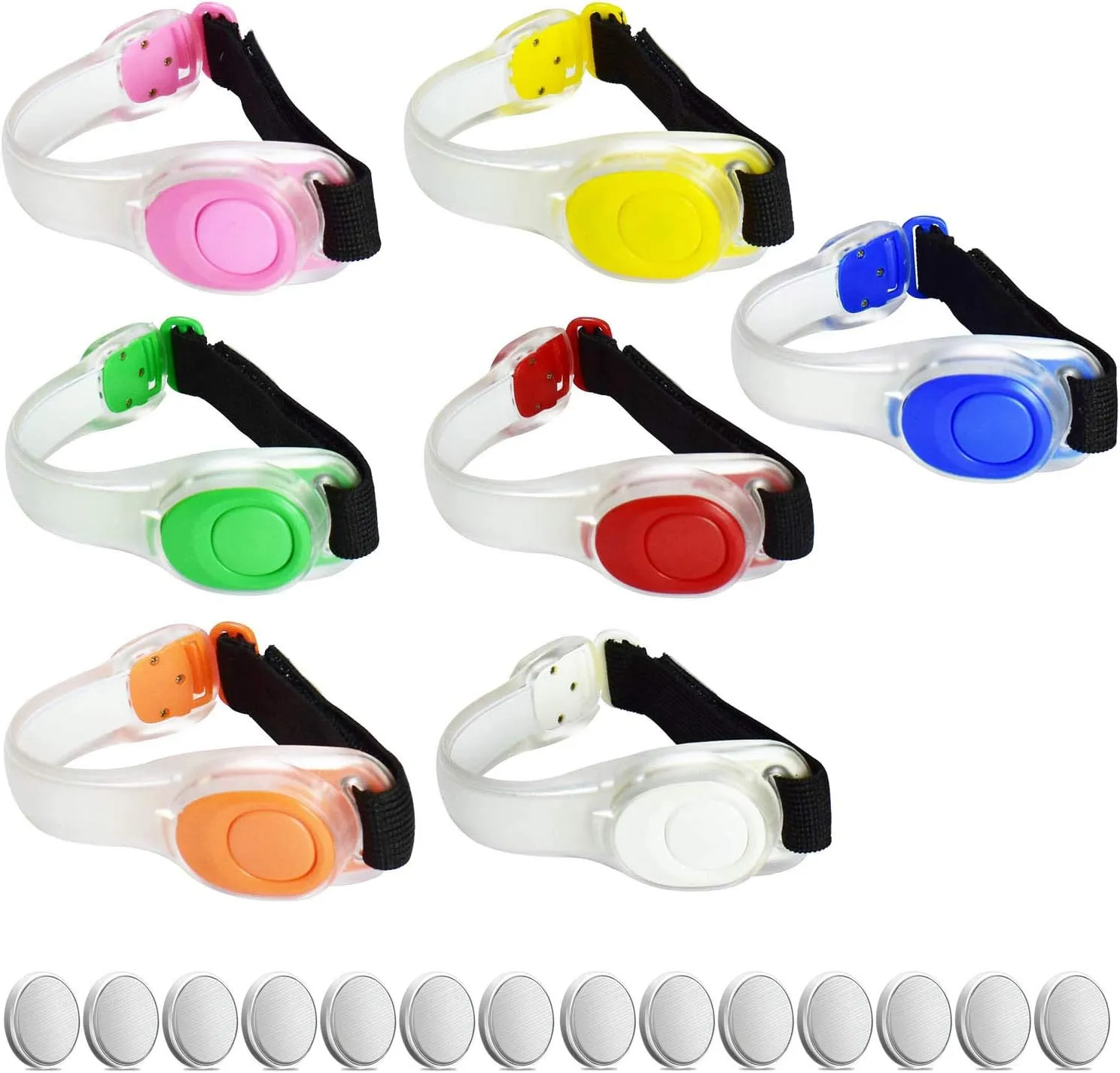 Premium LED Light Up Armband, Reflective Adjustable Wearable Silicone Running Belt Strap/Waterproof Glow in The Dark for Running Jogging Walking Cycling Concert Camping Outdoor Sports