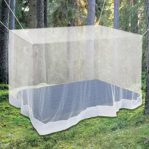 Premium Mosquito Net for Double Bed, crib, hammock or camping by Alpine Grand, Full hanging kit with extra-long strings and 8 hooks, Free Carry Bag