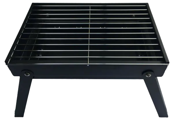 Premium Portable Charcoal Folding BBQ Grill Barbecue Foldable Travel - Black/Silver