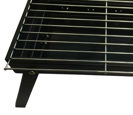 Premium Portable Charcoal Folding BBQ Grill Barbecue Foldable Travel - Black/Silver