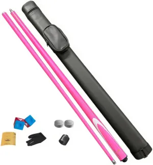 Premium Snooker cues Carbon Fibre Pool cue 1/2 Jointed Carbon Fibre Billiard Cue Pool Cue Stick for Billiards Fans Pink 9.5mm Premium Pool Cue 58 Inch Snooker Cues with Hard Bag & Chalk