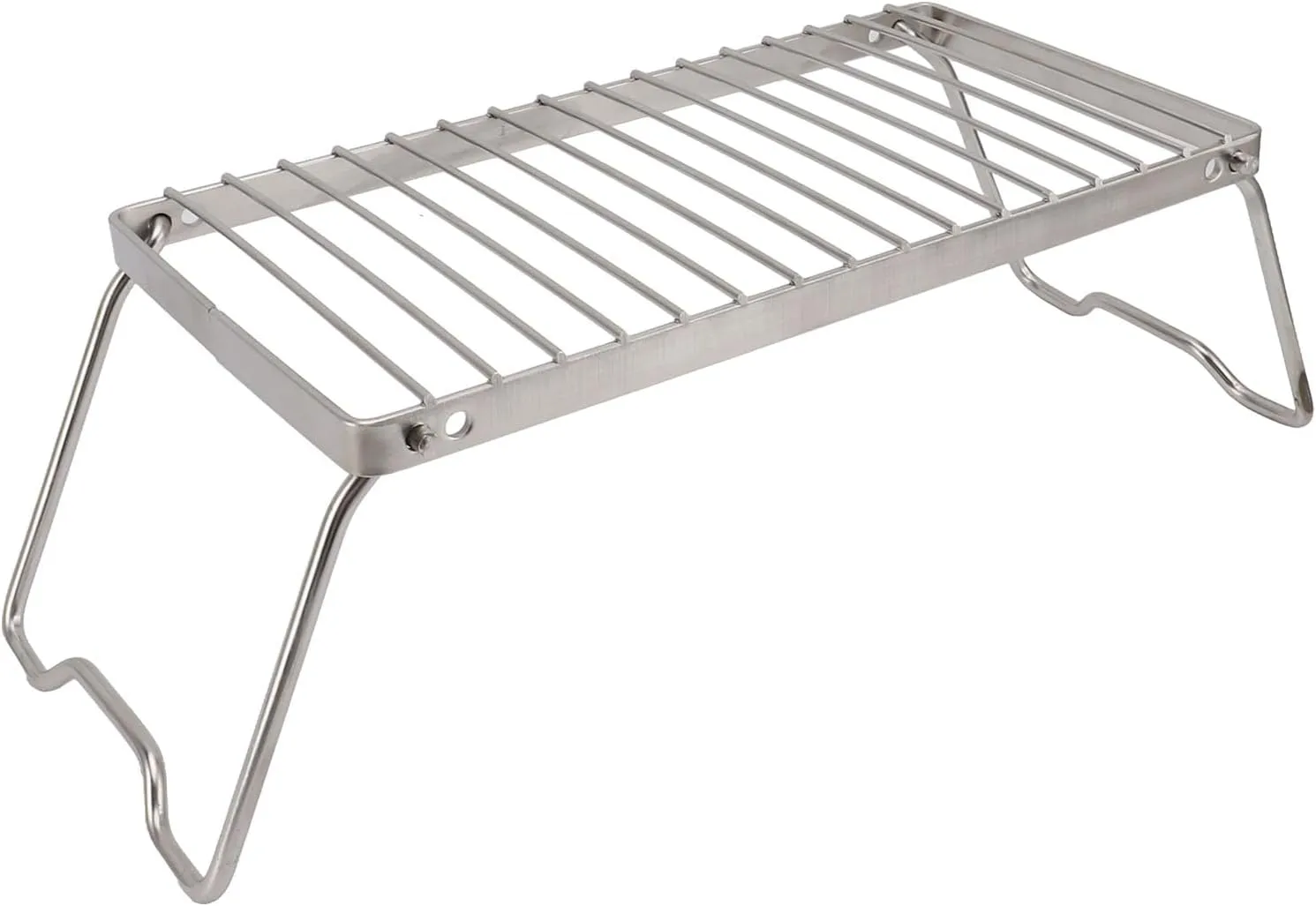 Premium Stainless Steel Camping Grill - Height Adjustable, Portable, Thickened Grates for Outdoor Cooking Experience