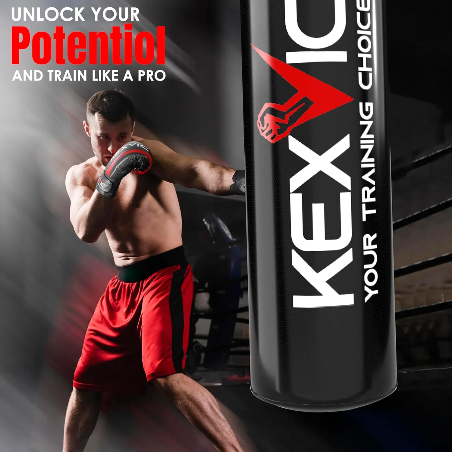 Punching Bag for Adults 4FT- Premium Heavy Duty Boxing Bag Set with 12OZ Boxing Gloves –Unfilled Hanging Kickboxing Bag for MMA, Karate, Judo, Muay Thai and Self Defense Training