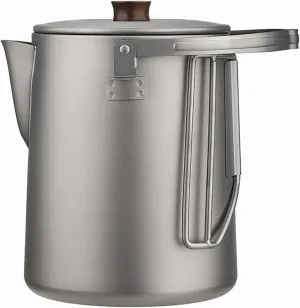 Pure titanium kettle, outdoor camping large capacity coffee pot, portable titanium alloy teapot, suitable for camping and home use,A