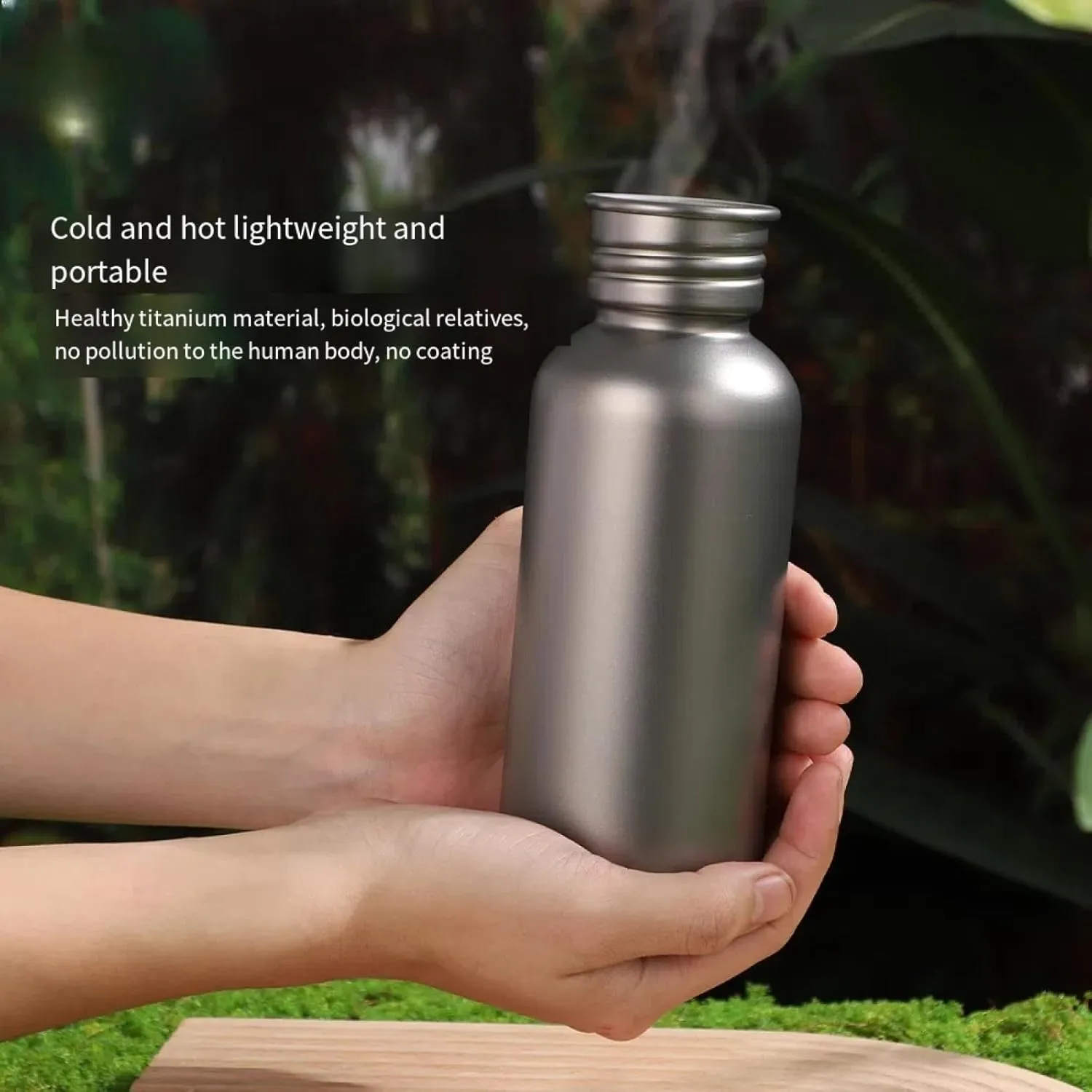 Pure titanium sports kettle sealed outdoor large capacity riding water bottle bicycle portable camping single layer running water cup