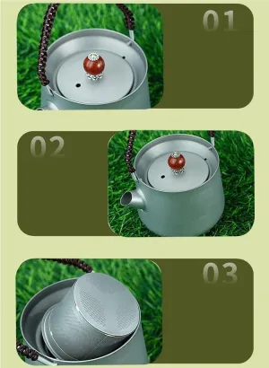 Pure Titanium Teapot 200ml, Mini Portable Kettle, Suitable For Outdoor Camping Or Home Use