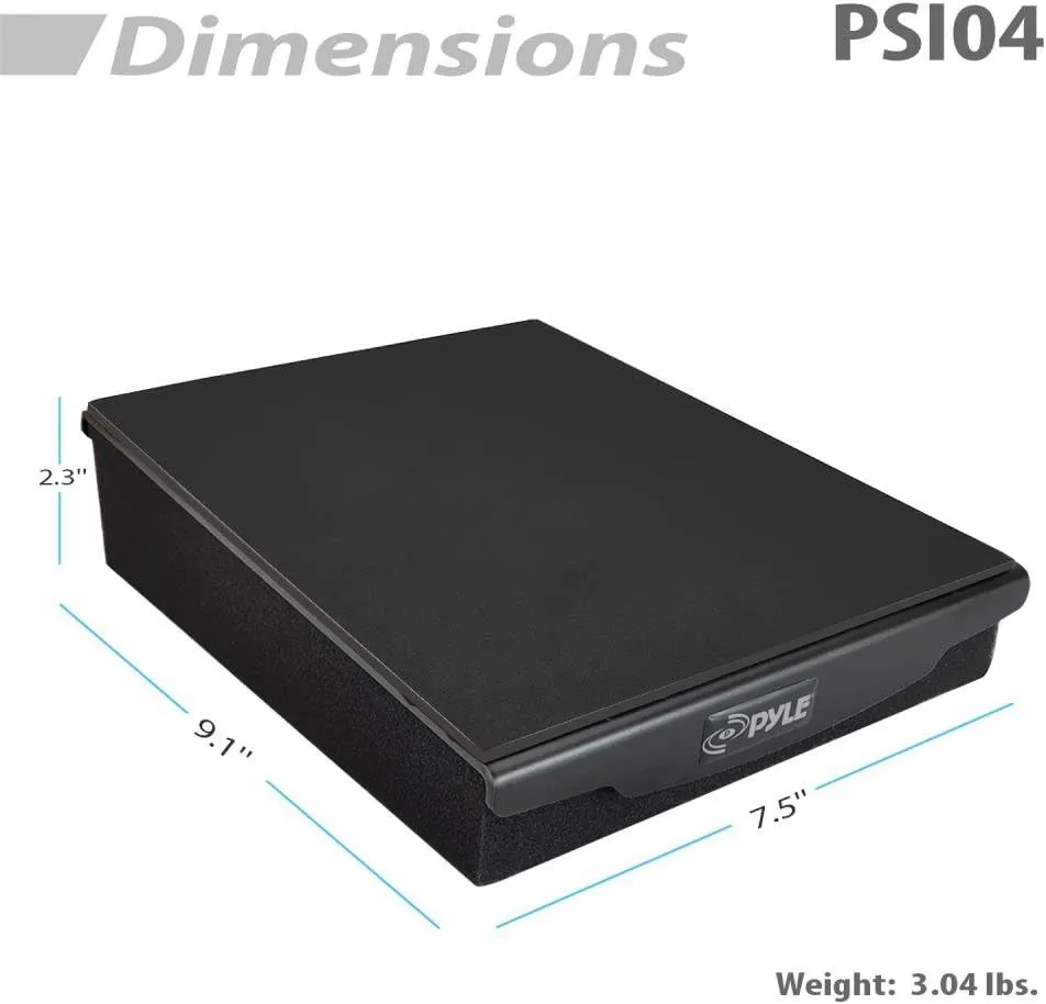 Pyle Sound Dampening Speaker Riser Foam - Audio Acoustic Noise Isolation Platform Pads Recoil Stabilizer w/ Rubber Base Pad For Studio Monitor, Subwoofer, Loud Speakers - PSI04 (7.5 x 9.1 x 2.3 Inch)