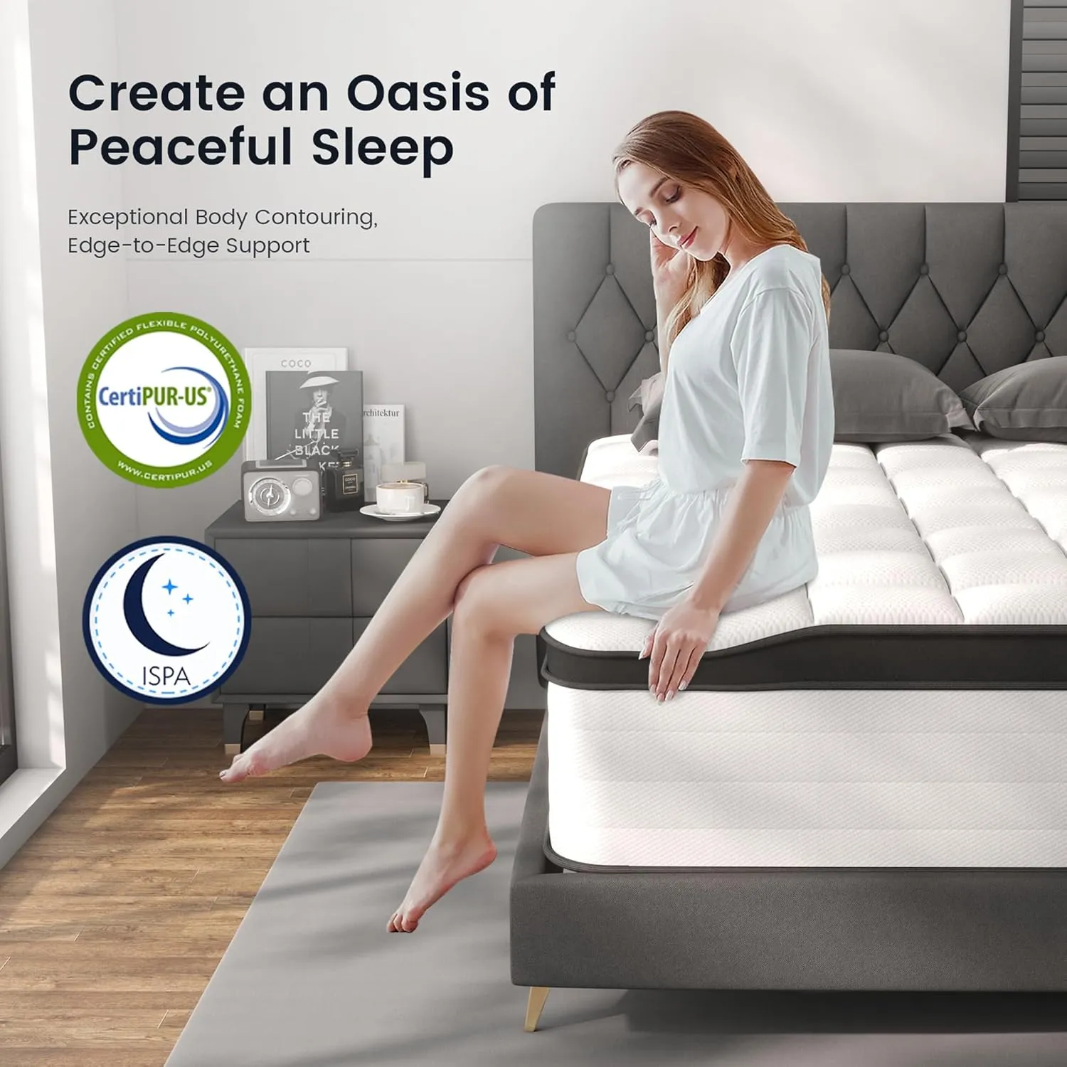 Queen Size Mattresses, 12 Inch Hybrid Queen Mattress in a Box, Medium Firm, Memory Foam and Pocket Springs, Strong Edge Support, Pressure Relief