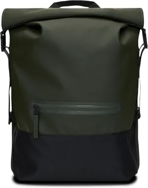 RAINS Trail Rolltop Waterproof Backpack for Men & Women (Green)