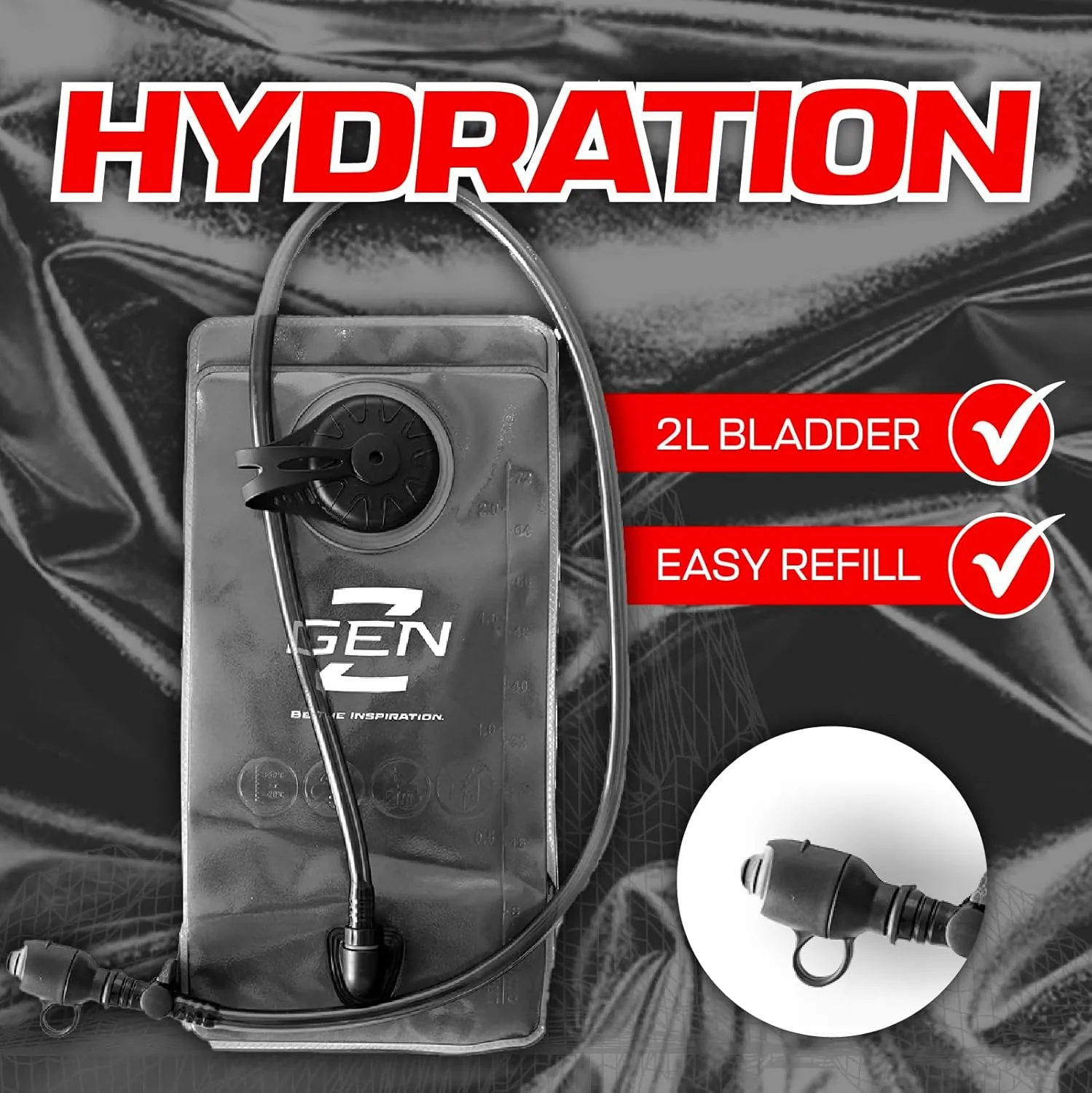 RaveRunner® Anti-Theft Hydration Backpack | Rave Hydration Pack, Festival Water Bag, Hydropack Rave, Hydration Pack EDC (Radiant Monarch) (Neon Gunmetal)