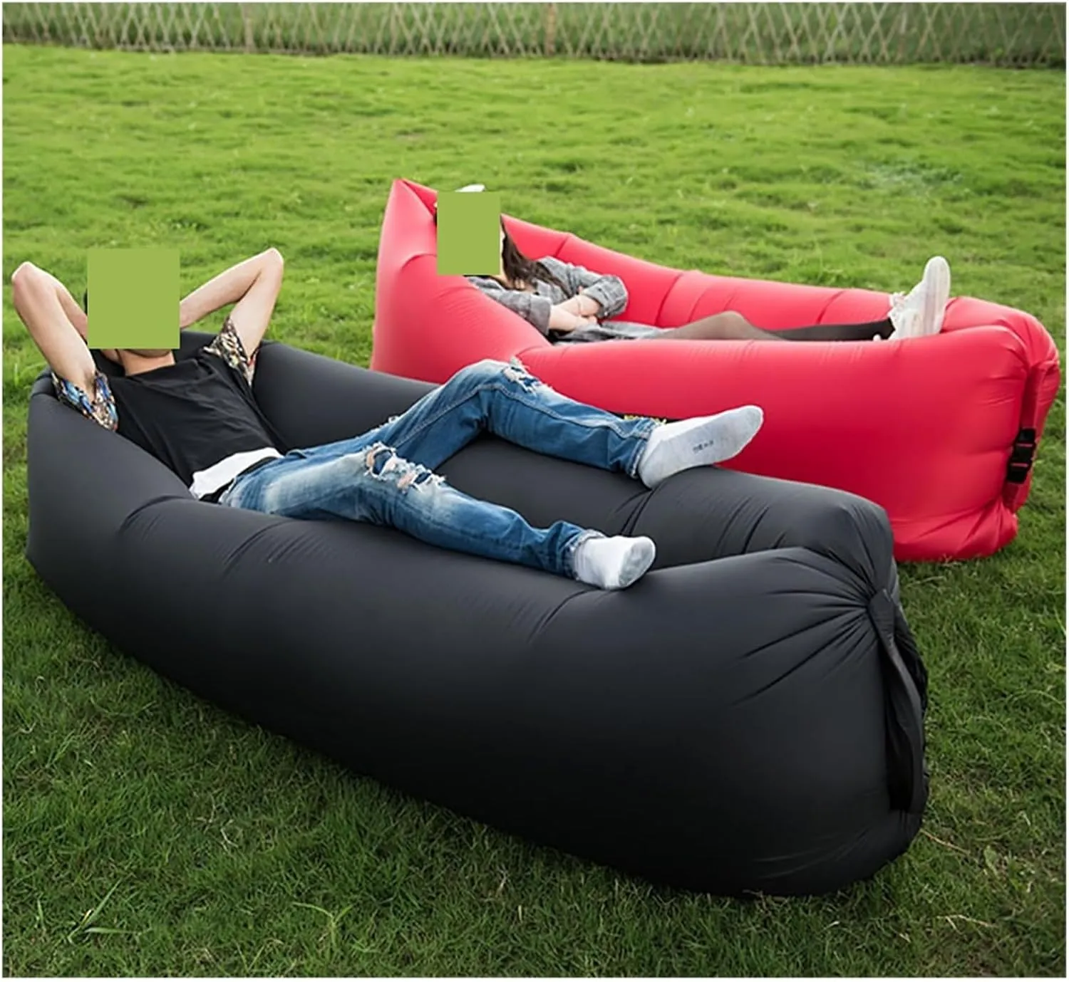 Recliner Camping Chair Beach Picnic Inflatable Sofa Lazy Ultralight Down Sleeping Bag Air Bed Inflatable Sofa Lounger Outdoor Furniture Portable (Color : Blue)
