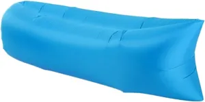 Recliner Camping Chair Beach Picnic Inflatable Sofa Lazy Ultralight Down Sleeping Bag Air Bed Inflatable Sofa Lounger Outdoor Furniture Portable (Color : Blue)