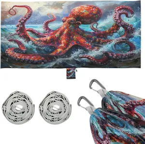 Red Octopus Camping Hammock, 330 lbs with 2 Tree Straps, Carry Bag, Single Portable Hammock for Outdoor/Indoor, Hiking, Beach, Backpacking, Travel
