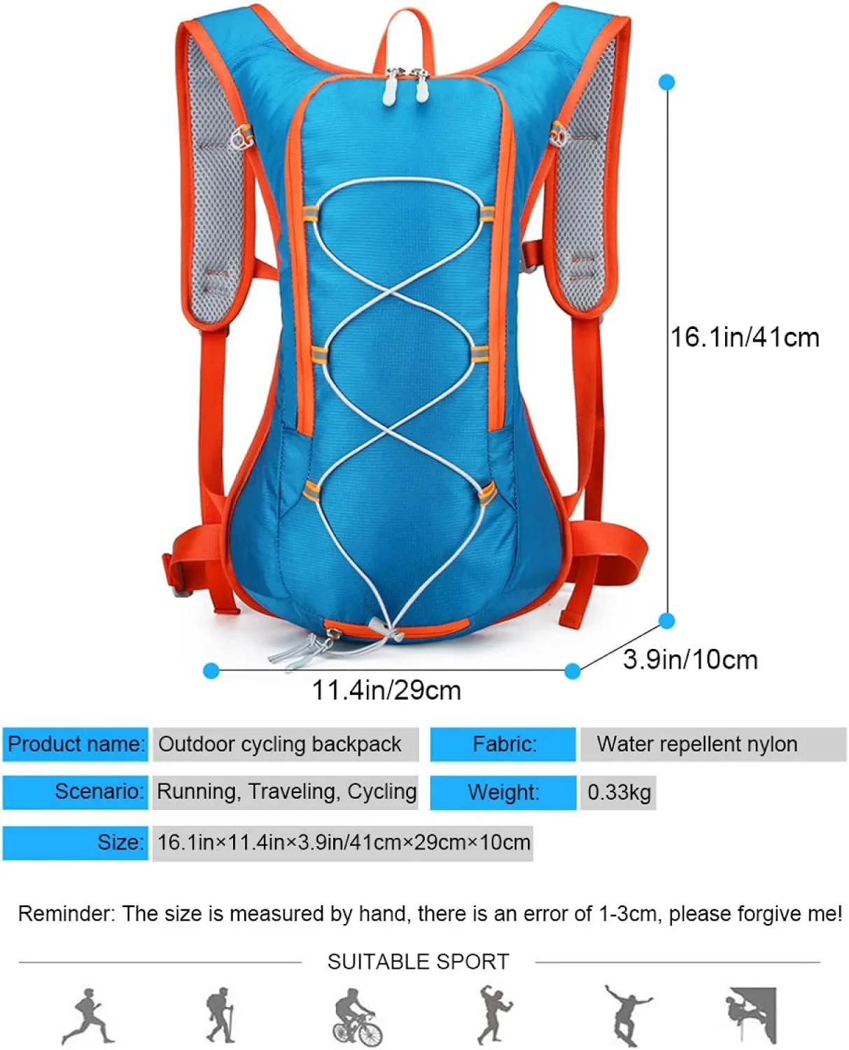 REEBOW GEAR Cycling Hydration Packs Hydration Backpack Running Backpack Water Backpack with Hydration System for Men and Women,Black
