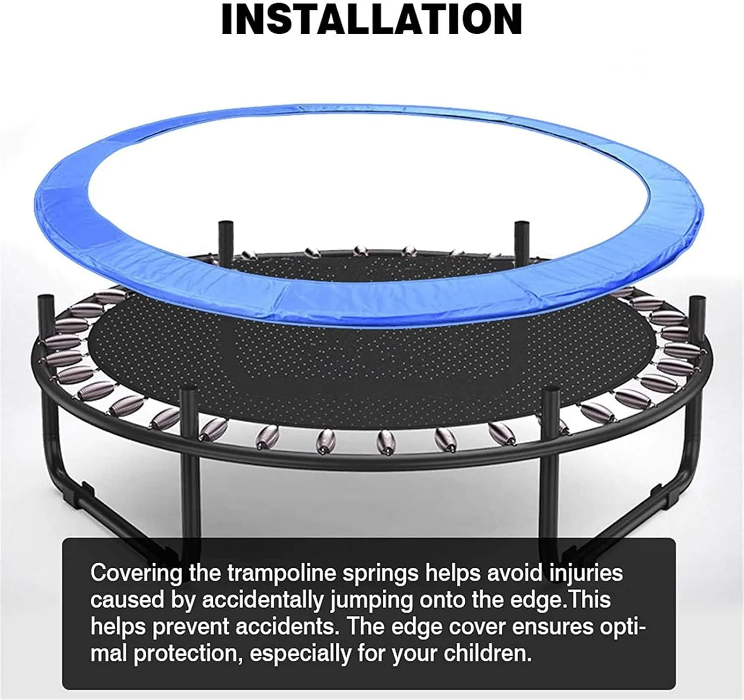 Replacement Trampoline Safety Pad Mat, 12FT Trampoline Replacement Safety Pad, Waterproof Tear Resistant UV Resistant Trampoline Accessories Spring Covers