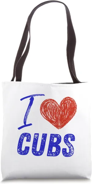 Retro I Love Cubs Lover chalk Last Name Personalized Apparel Tote Bag