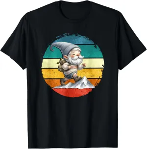 Retro Trail Runner Graphic Men Women Vintage Hiking Gnome T-Shirt