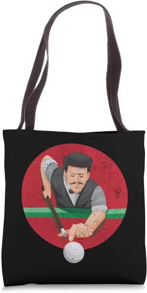 Retro Vintage Professional Billiards Player Cue Ball Break Tote Bag