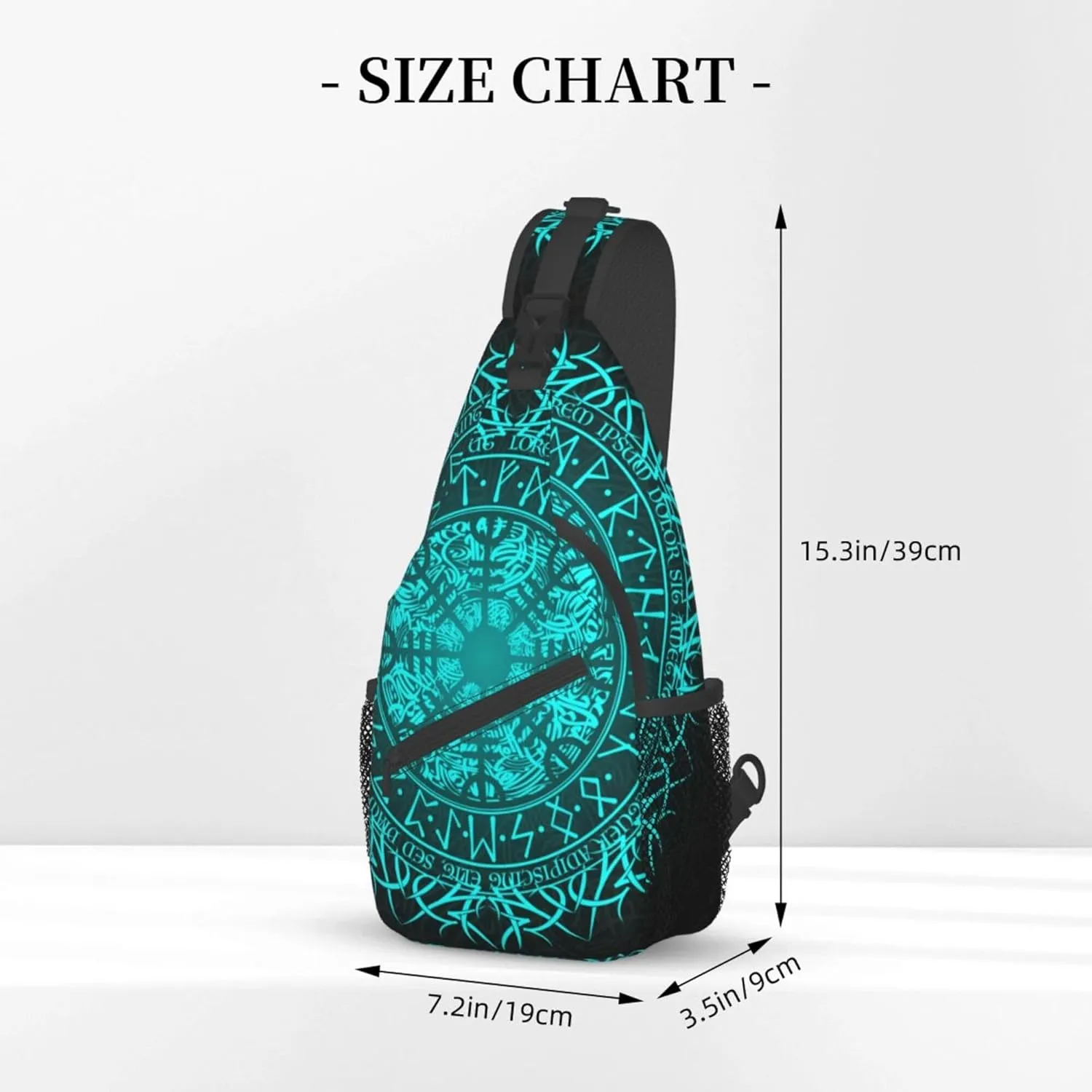 RIMENCH Bue circle Viking Vegvisir runic compass Sling Backpack Bag For Women Men Chest Bag Daypack Crossbody Backpack For Travel Sports Running Hiking