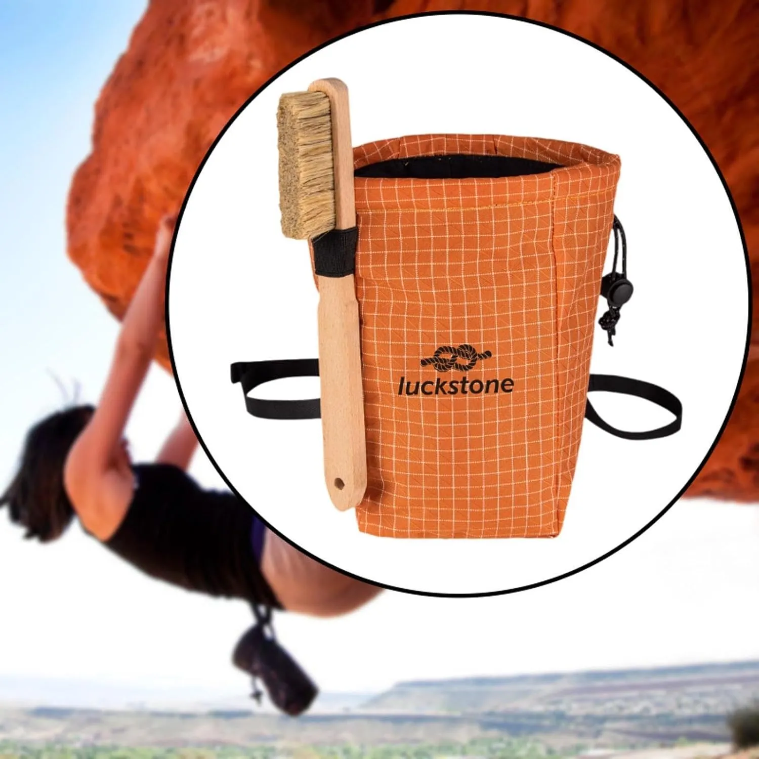 Rock Climbing Chalk Bag Storage Bag Portable Premium Gym Chalk Bag Gym Pouch for Picnic Hiking Outdoor Backpacking Camping