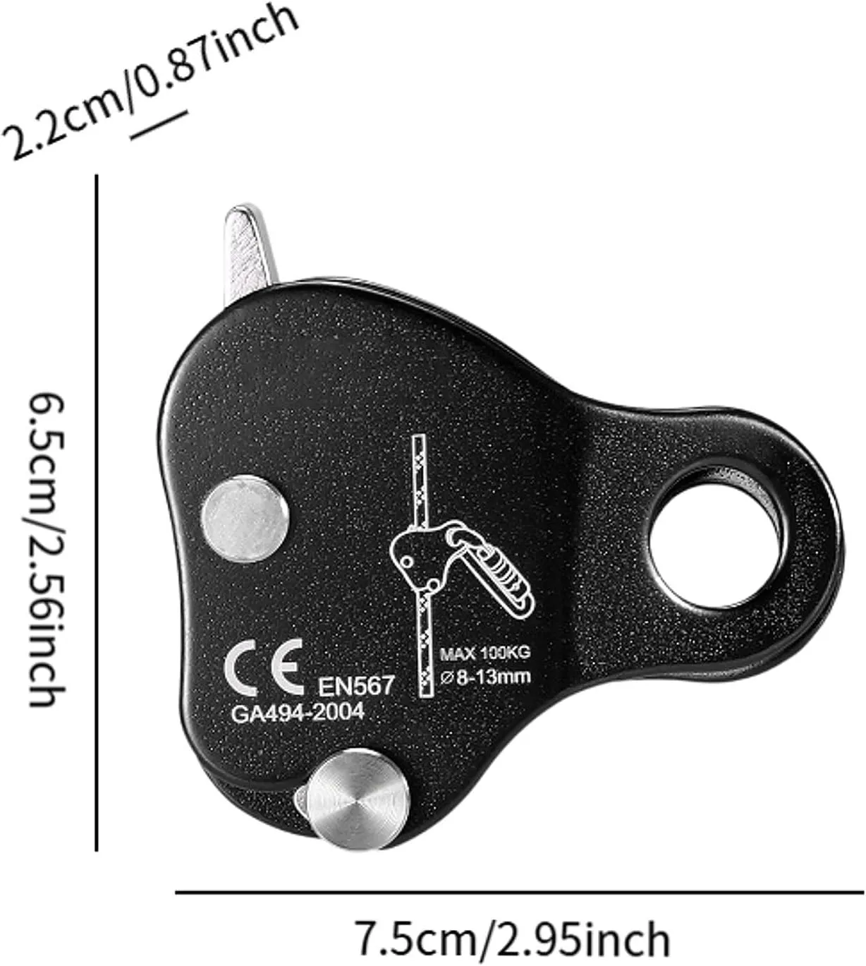 Rock Climbing Rope Grab Protection Rope Gear Fall Arrester Adjuster for Rocking Caving Tree Arborist Mountaineering Exploring
