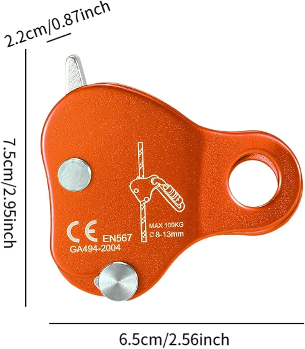 Rock Climbing Rope Grab Protection Rope Gear Lanyard Device Adjuster Falling Arrester for Outdoor Mountaineering Arborist