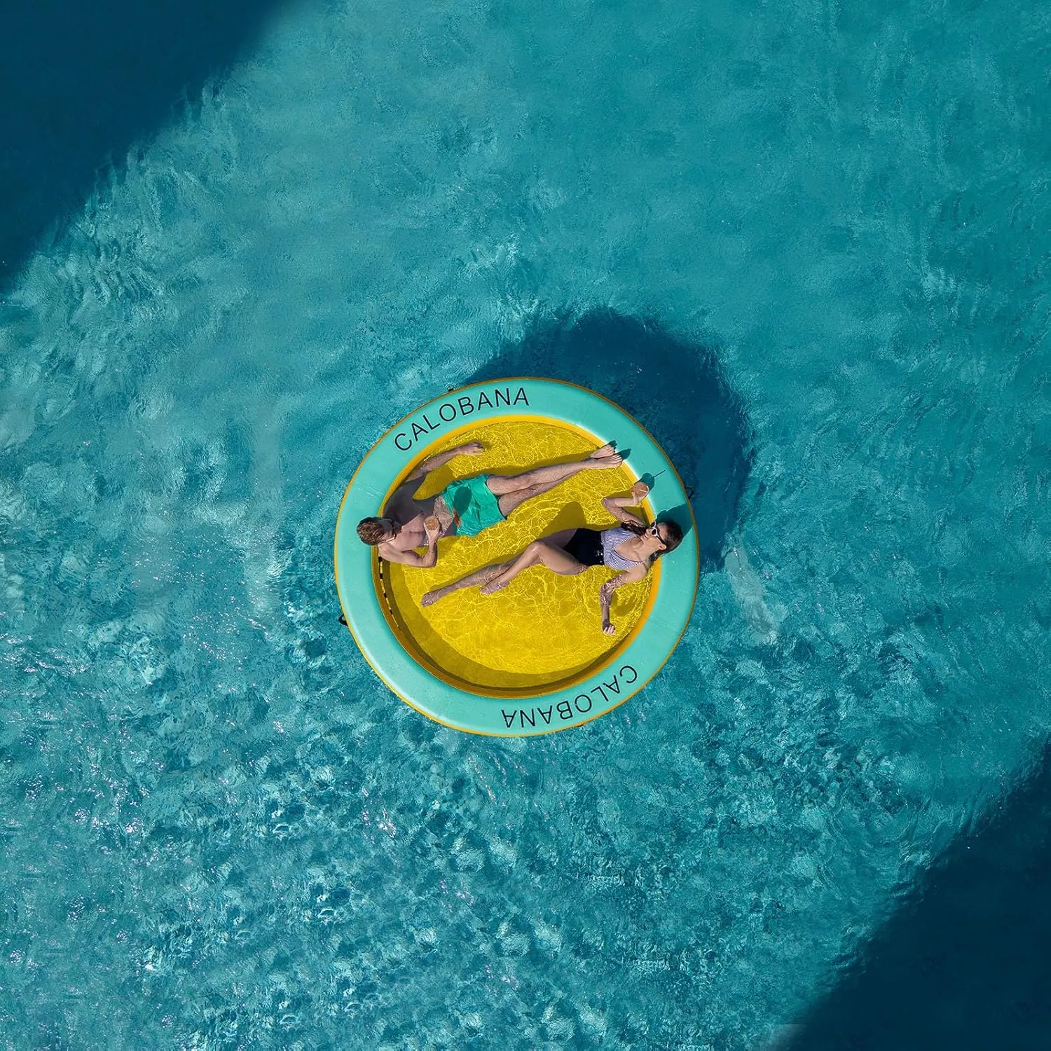 Round Floating Ring Inflatable Water Hammock Heavy Duty River Floats Lake Raft for Adults Tanning Pool Lounger Float Island Platform Pad Mat for Party