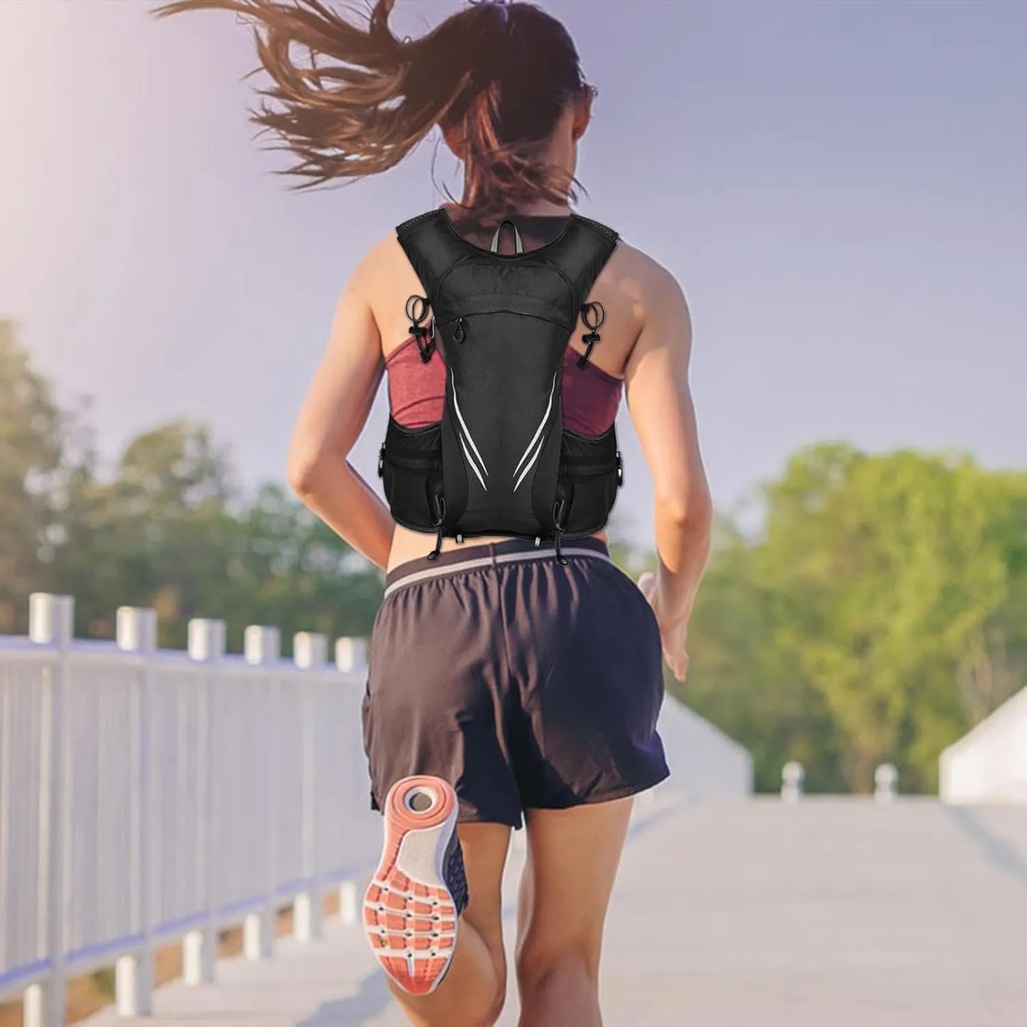 Running Chest Bag | Lightweight Vest Bag for Sports,Outdoors Sports Chest Bag for Men, Large Capacity Vest Bag with Safety